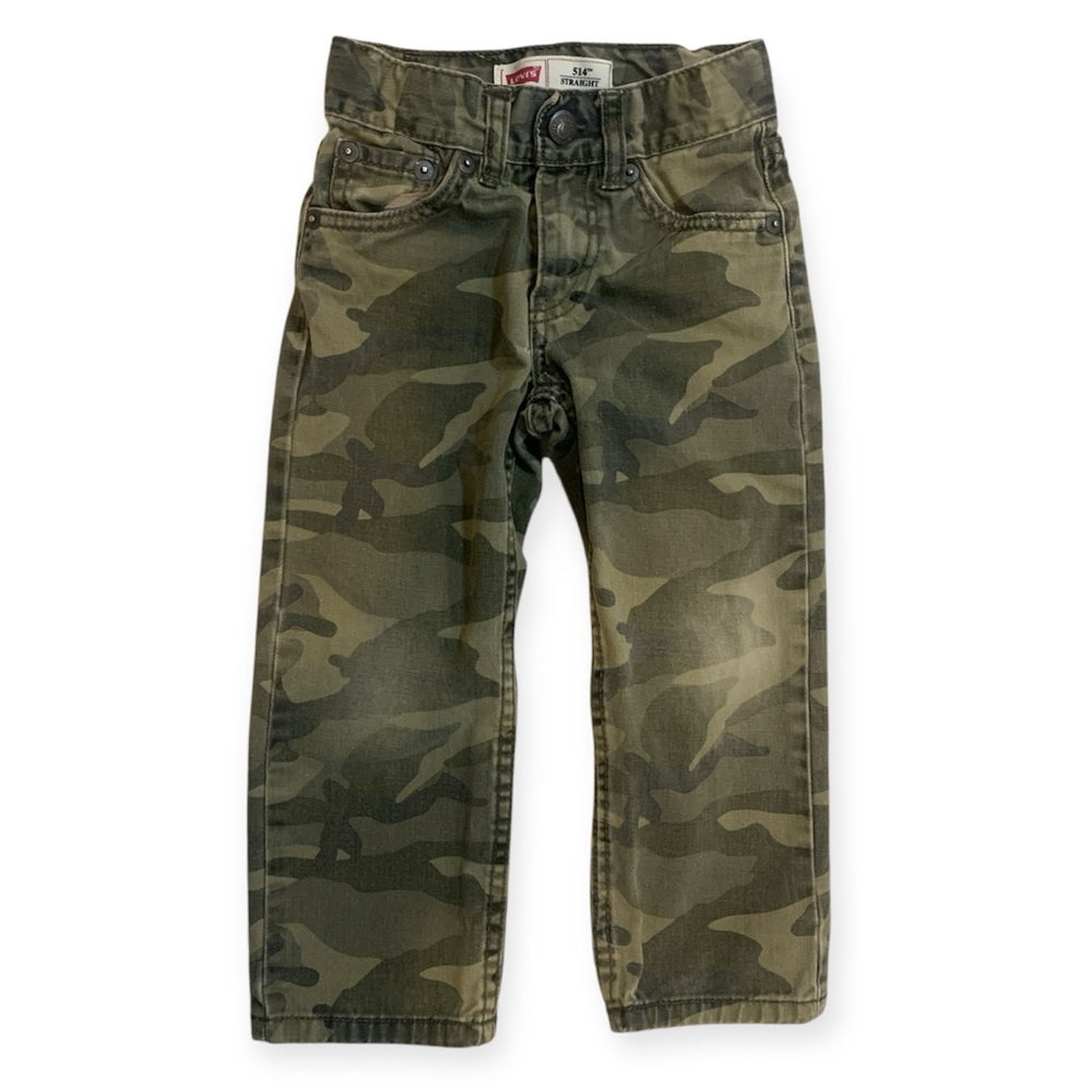 Levi’s, camo size 3t jeans, 514 straight leg